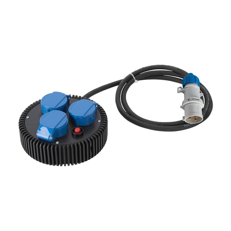 Multipresa Hi-Pro Industriale 3 prese CEE 16A IP44 con cavo 2m, spina CEE 16A e disgiuntore