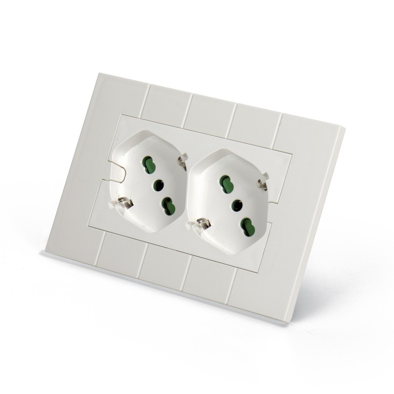 Multipresa Incasso Opera Plus 2 prese Bipasso P40 per serie Bticino Living Now bianca