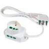 Multipresa Triax 3 uscite (1 frontale P40 + 2 lat. Bipasso) bianca con cavo 1,5m