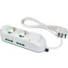 Multipresa Triax 6 uscite (2 frontali P40 + 4 lat. Bipasso) bianca con cavo 1,5m