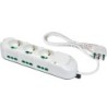 Multipresa Triax 9 uscite (3 frontali P40 + 6 lat. Bipasso) bianca con cavo 1,5m