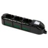 Multipresa Triax 9 uscite (3 frontali P40 + 6 lat. Bipasso) nera con interruttore senza cavo