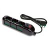 Multipresa Triax 9 uscite (3 frontali P40 + 6 lat. Bipasso) nera con cavo 1,5m, interruttore e protezione sovratensioni