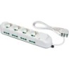 Multipresa Triax 12 uscite (4 frontali P40 + 8 lat. Bipasso) bianca con cavo 1,5m