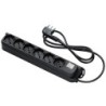 Multipresa Relife 6 uscite Bipasso P40 nera con cavo 1,5m, interruttore e spina 16A