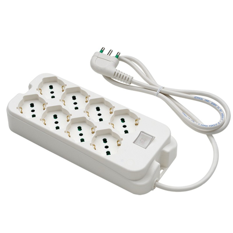 Multipresa Relife speciale 8 uscite (4+4) P40 con cavo 1,5m, interruttore e spina 16A