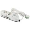 Multipresa Antibatterica 6 uscite mix (2 P40 + 4 Bipasso) con cavo 1,5m, interruttore e spina 16A
