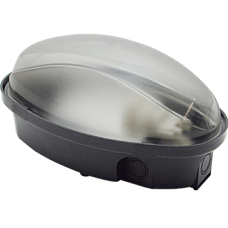 Plafoniera Panda Midi ovale IP65 per lampade E27 nera
