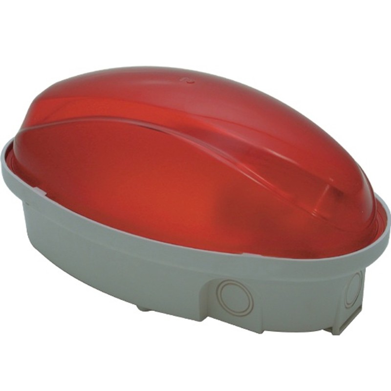 Plafoniera Panda Midi ovale IP65 per lampade E27 rossa