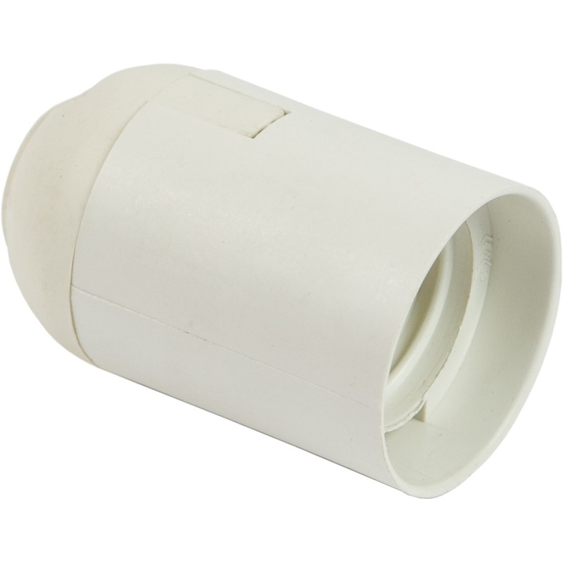 Portalampada E27 liscio bianco