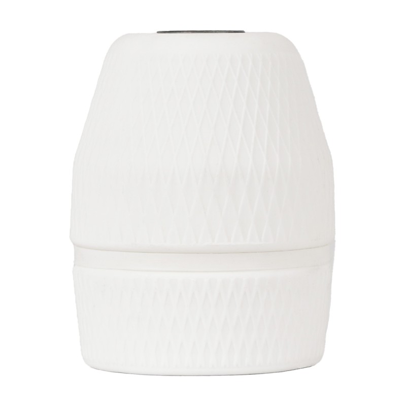 Portalampada in ceramica E27 bianca in 3 pezzi