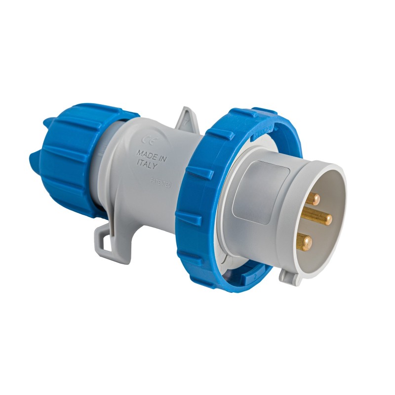 Spina industriale mobile 2P+T 32A 230V IP67 cablaggio rapido