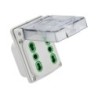 Presa da incasso IP44 con 2 uscite Bipasso 16A