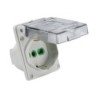 Presa da incasso IP44 con 1 uscita Bipasso italo/tedesca P40