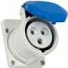 Presa da incasso CEE 2P+T 16A 230V IP44 grigia flangia ridotta