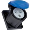 Presa da incasso CEE 2P+T 16A 230V IP44 nera flangia ridotta