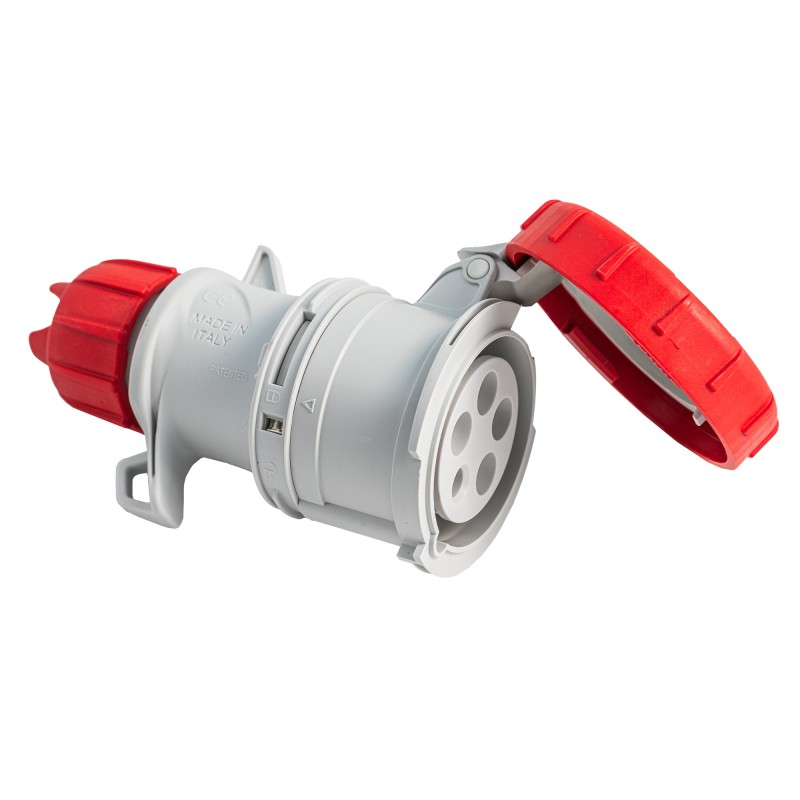 Presa industriale mobile 3P+N+T 32A 400V IP67 cablaggio rapido.