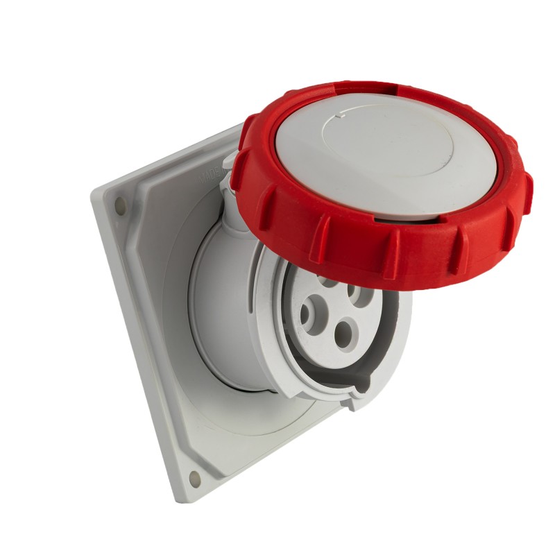 Presa industriale da incasso dritta 3P+T 32A 400V IP67.