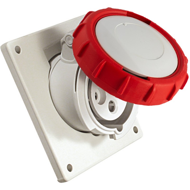 Presa industriale da incasso inclinata 3P+T 16A 400V IP67.