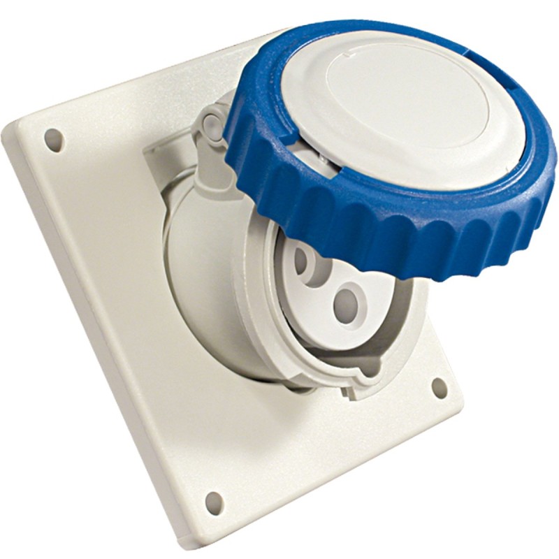 Presa industriale da incasso inclinata 2P+T 32A 230V IP67.