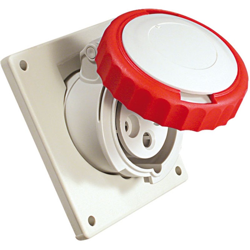 Presa industriale da incasso inclinata 3P+T 32A 400V IP67.