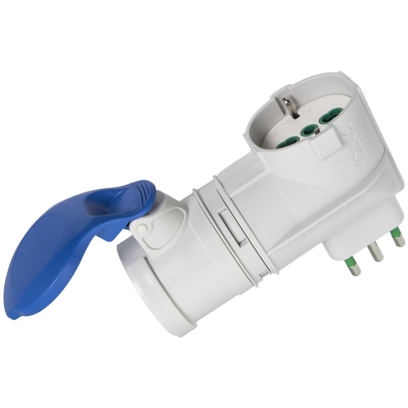 Adattatore multiplo Duplex spina 16A a 1 CEE e 1 Bipasso.