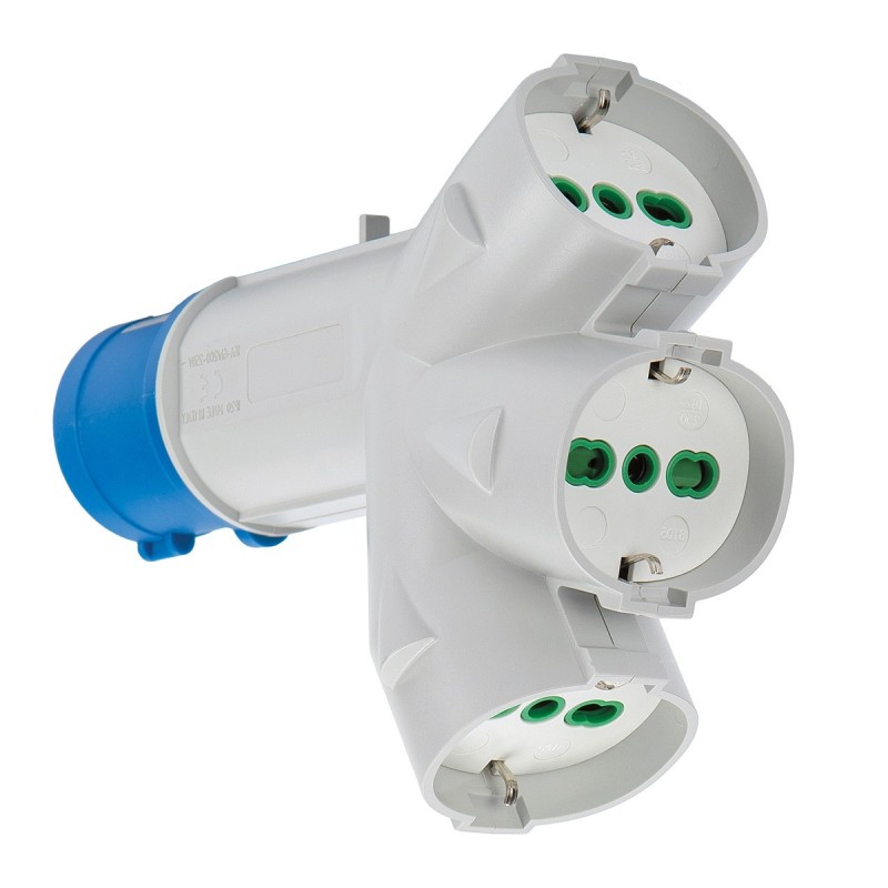 Adattatore triplo Triplex spina CEE a 3 prese Bipasso P40.