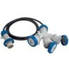 Adattatore triplo spina CEE a 3 prese CEE con cavo 2m.