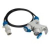 Adattatore triplo spina CEE a 2 prese CEE e 1 Bipasso con cavo 2m.