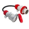 Adattatore semplice spina CEE 5P a presa CEE 4P 32A.