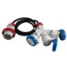 Adattatore triplo spina CEE 5P a 3 prese CEE 3P con cavo 2m.