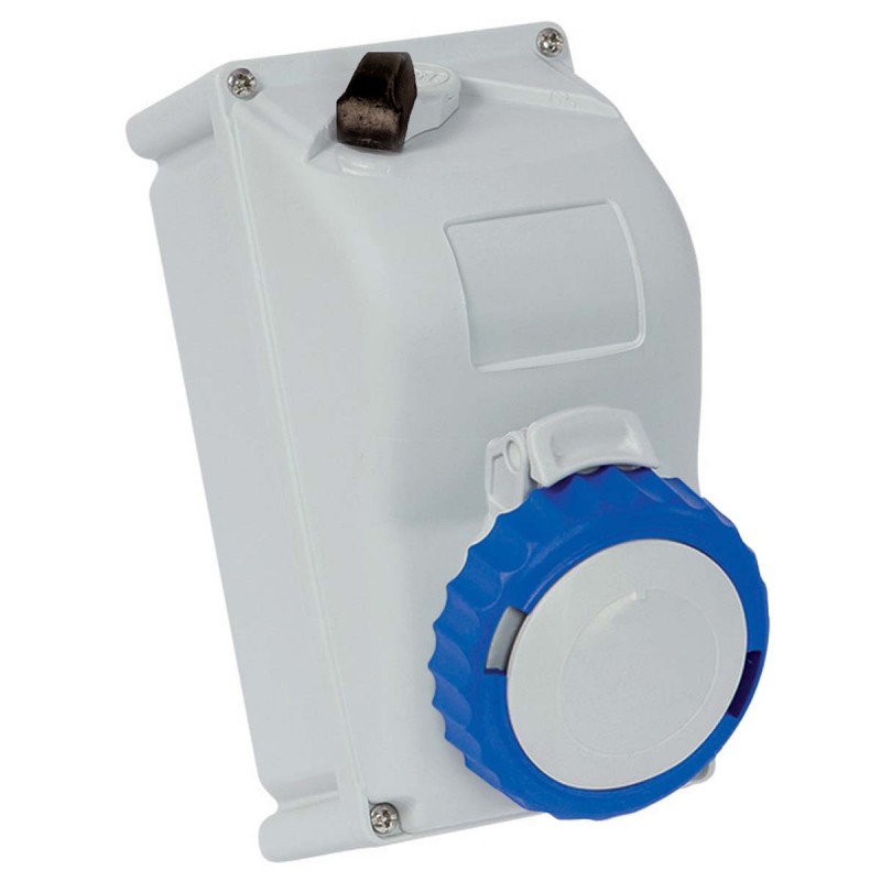 Presa interbloccata da parete Key Block 2P+T 32A IP67.