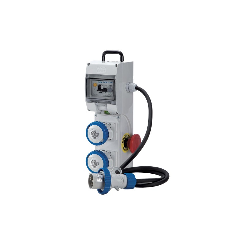 Quadro cantiere KB1 ASC IP65 con 4 prese mix, emergenza e cavo.