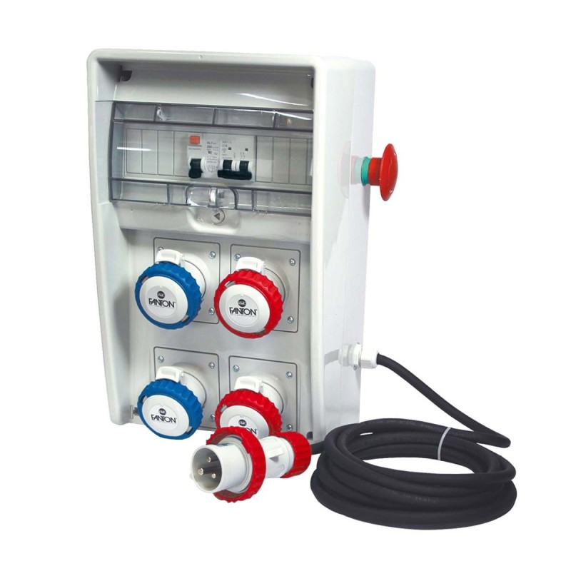 Quadro Ulisse 250 ASC IP65 con 6 prese mix, emergenza e cavo