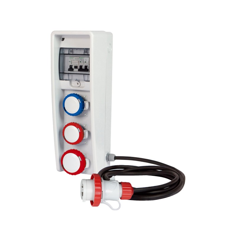 Quadro Ulisse 150 ASC IP65 con 3 prese CEE, cavo e spina (9kW)