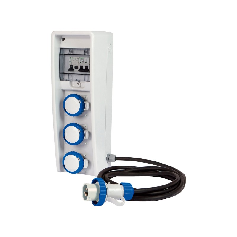 Quadro Ulisse 150 ASC IP65 con 3 prese CEE, cavo 4m (3kW)