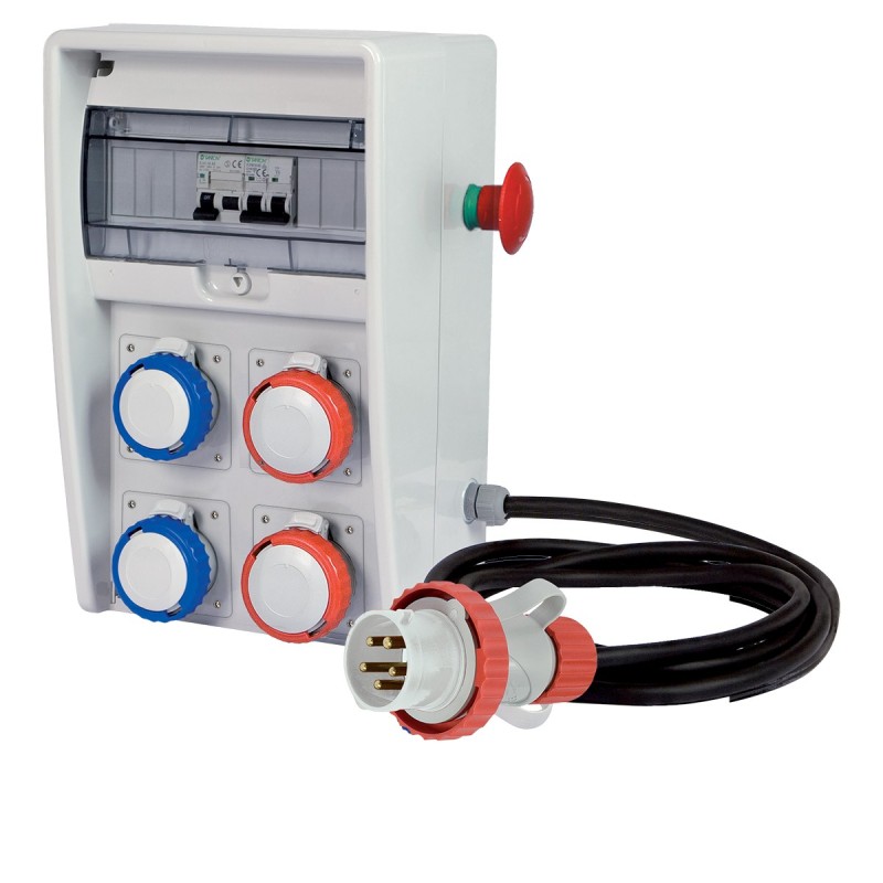 Quadro Ulisse 250 ASC IP65 con 4 prese CEE, emergenza e cavo