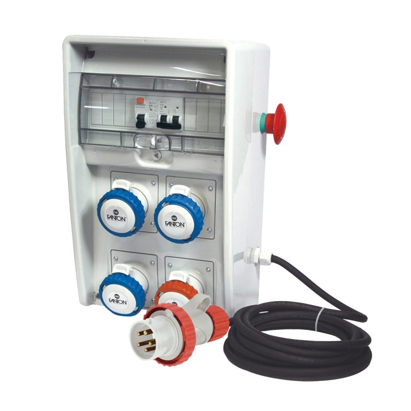 Quadro Ulisse 250 ASC IP65 con 4 prese CEE, emergenza e cavo