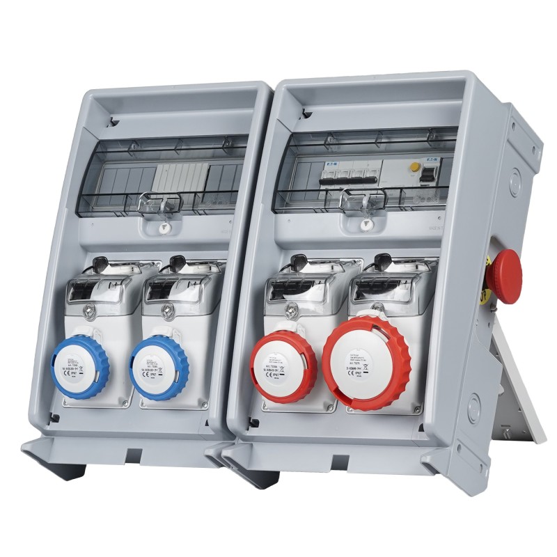 Quadro Ulisse 500 ASC IP65 con 6 prese mix, emergenza e morsettiera