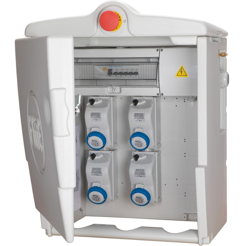 Quadro Polifemo MIDI ASC con 4 prese interbloccate, emergenza e morsettiera (9kW)
