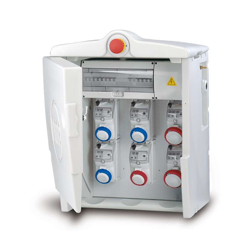 Quadro Polifemo MIDI ASC con 6 prese mix, emergenza e morsettiera (35kW)