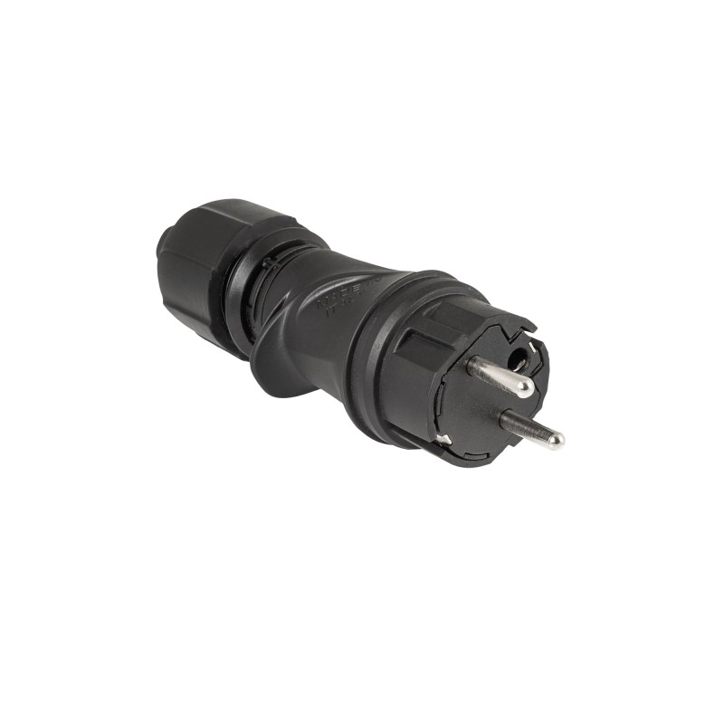 Spina Schuko HI-PRO professionale IP44 nera