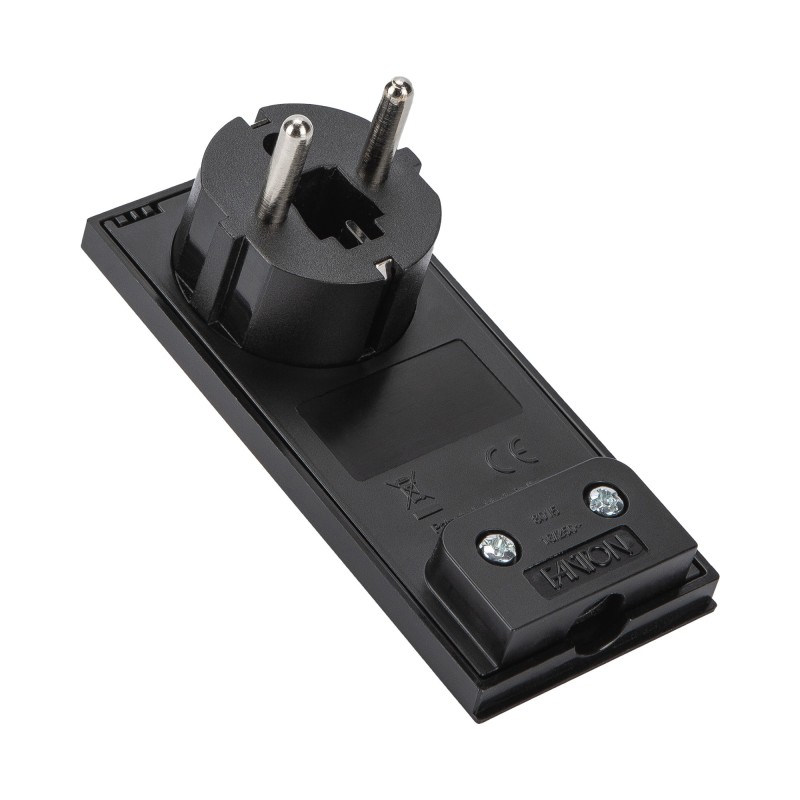 Spina Schuko Clock 16A (S31) ultra-piatta nera