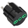 Adattatore Schuko plug a 1 presa Bipasso nera