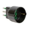 Adattatore semplice spina 16A a 1 presa Schuko P30 nera