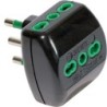 Adattatore triplo Vertical System spina 16A a 3 prese Bipasso nera