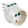 Adattatore triplo Vertical System spina 10A a 2 prese 10A + 1 Schuko bianca