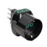 Adattatore triplo Vertical System spina 10A a 2 prese 10A + 1 Schuko nera