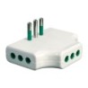 Adattatore triplo piatto spina 10A a 3 prese 10A bianca
