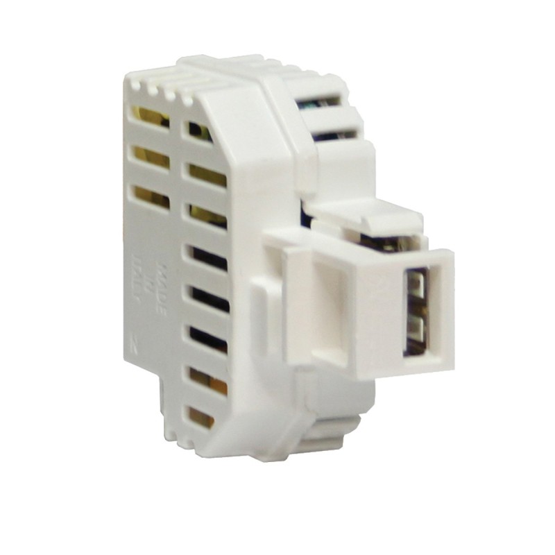 Alimentatore USB 2,1A da incasso Keystone bianco